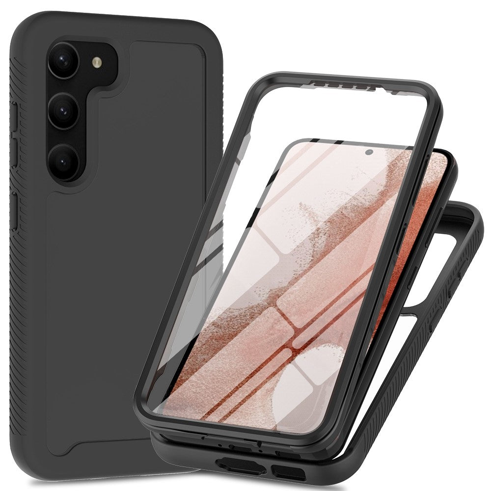 For Samsung Galaxy S23+ 3-in-1 PC + TPU + PET Screen Protector Phone Case Full Protection Drop-proof Cover