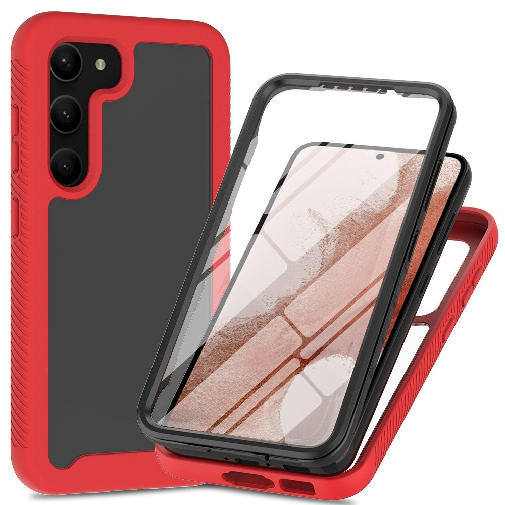 For Samsung Galaxy S23+ 3-in-1 PC + TPU + PET Screen Protector Phone Case Full Protection Drop-proof Cover