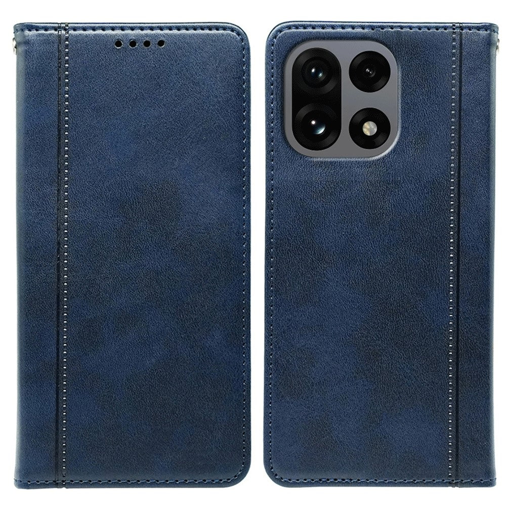For OnePlus 15 5G Case Hidden Magnetic Closure Calf Texture Leather Phone Cover
