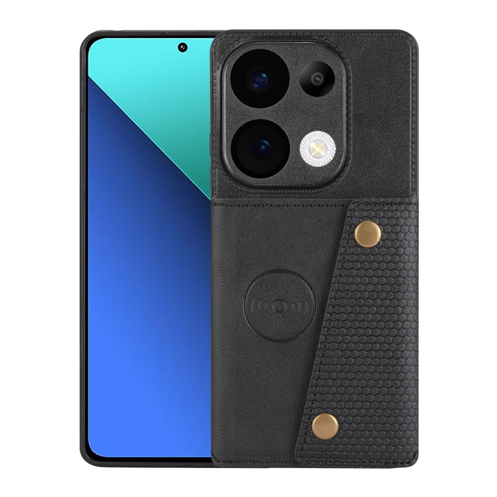 Etui med kortlommer, støtte og læder + TPU-mobilcover til Xiaomi Redmi 15C 4G (Global) (171mm) / Poco C85 4G (171mm)