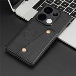 Etui med kortlommer, støtte og læder + TPU-mobilcover til Xiaomi Redmi 15C 4G (Global) (171mm) / Poco C85 4G (171mm)