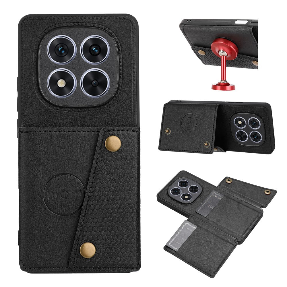 Xiaomi Poco M8 5G / Redmi Note 15 5G (Global) / 15 4G (Global) fodral med korthållare, stativ, läder + TPU-mobilskal