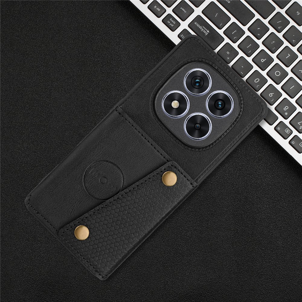 Xiaomi Poco M8 5G / Redmi Note 15 5G (Global) / 15 4G (Global) fodral med korthållare, stativ, läder + TPU-mobilskal