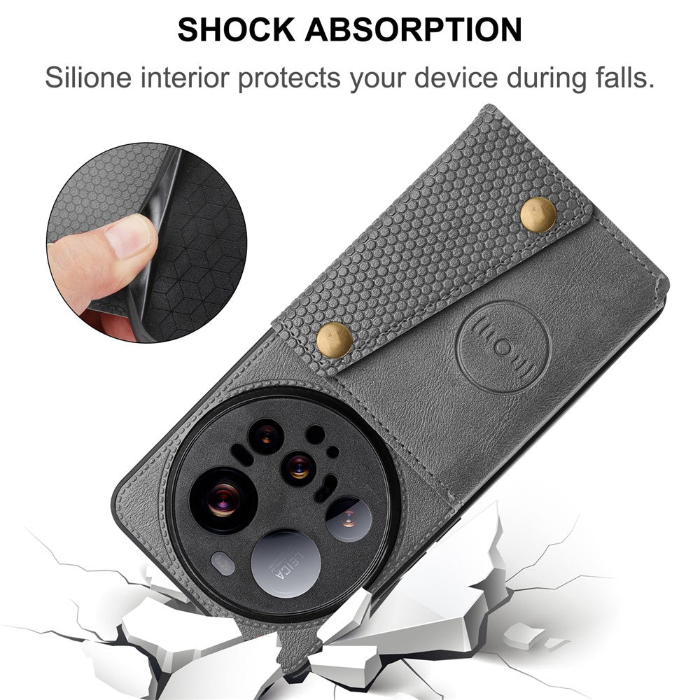 For Xiaomi 15 Ultra Case with Card Slots Kickstand Leather + TPU Phone Cover