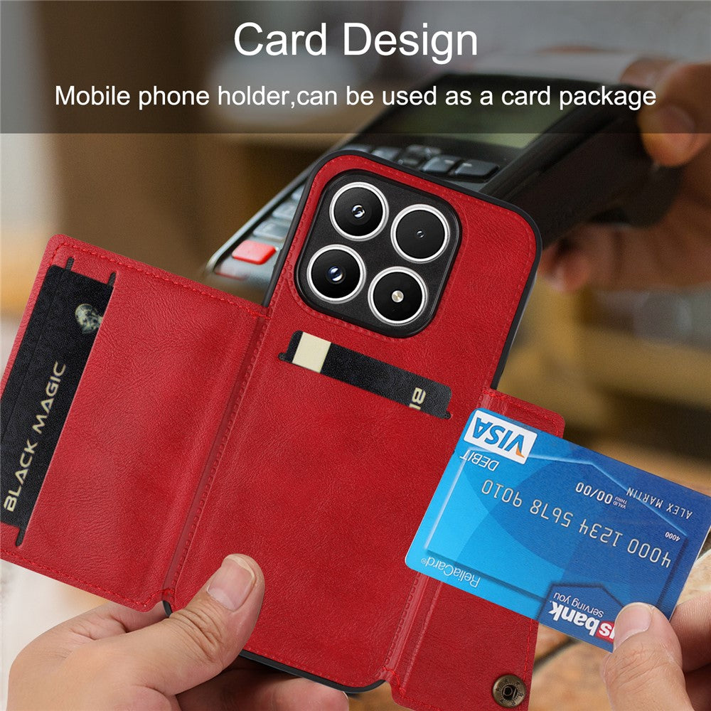 For Xiaomi 17 Case with Card Slots Kickstand Leather + TPU Phone Cover