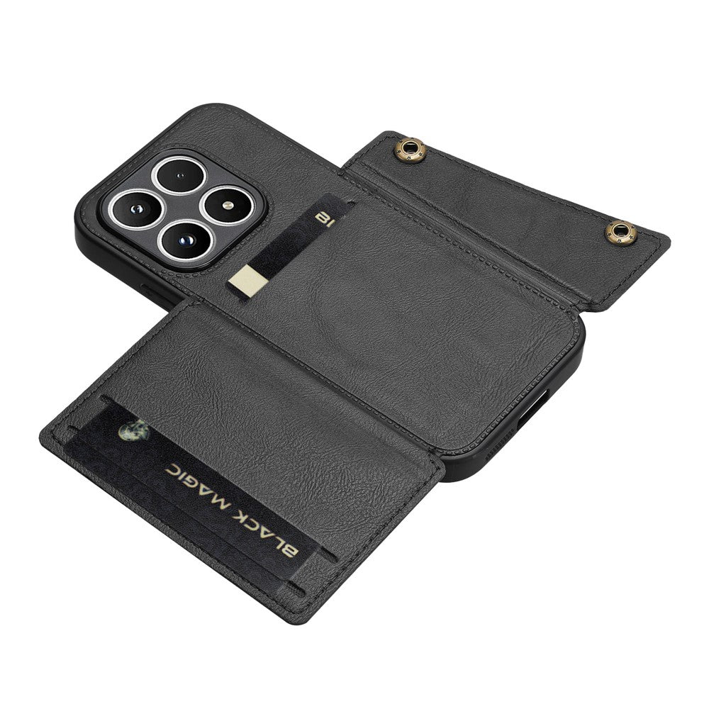 For Xiaomi 17 Case with Card Slots Kickstand Leather + TPU Phone Cover