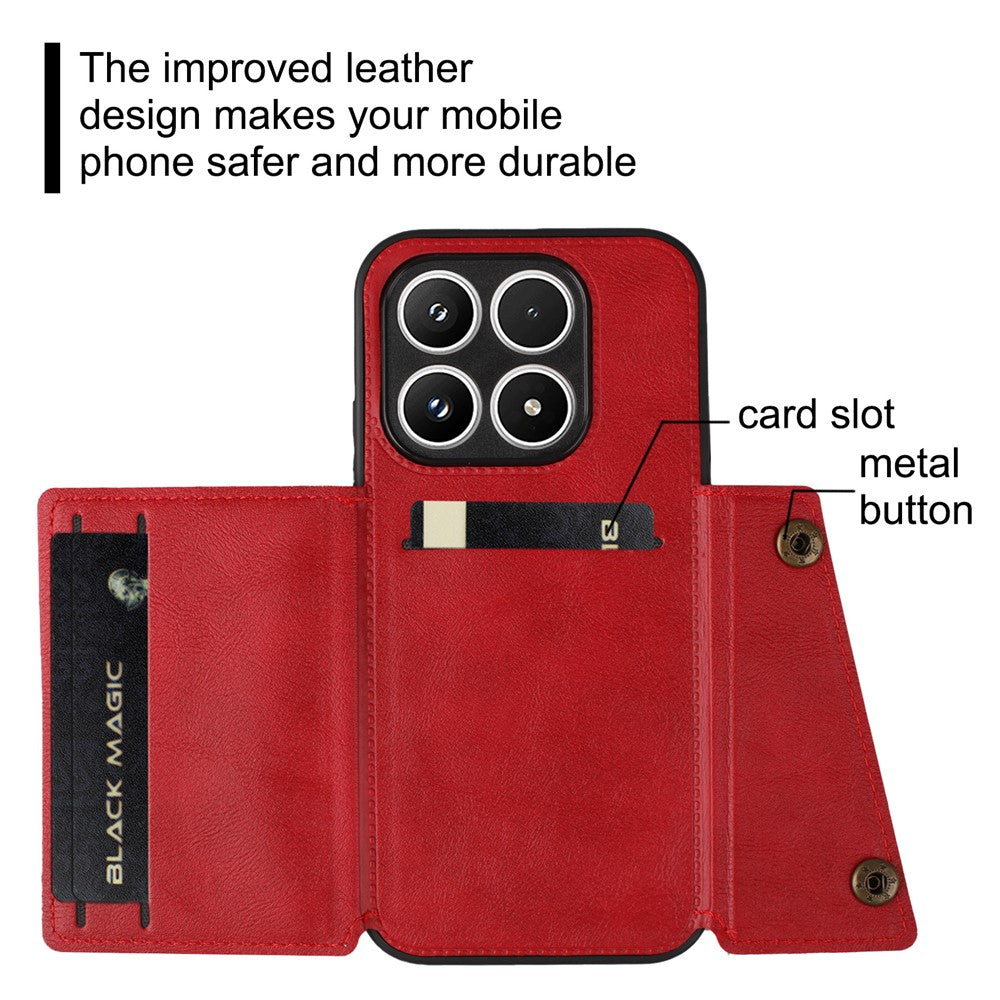 For Xiaomi 17 Case with Card Slots Kickstand Leather + TPU Phone Cover