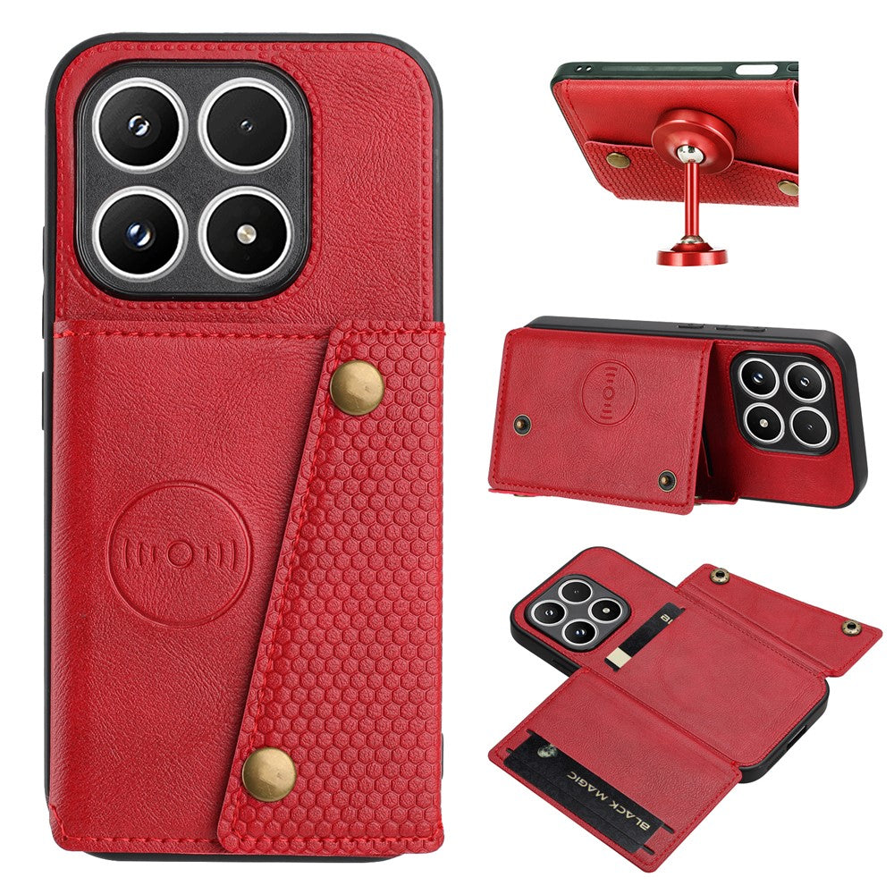 For Xiaomi 17 Case with Card Slots Kickstand Leather + TPU Phone Cover