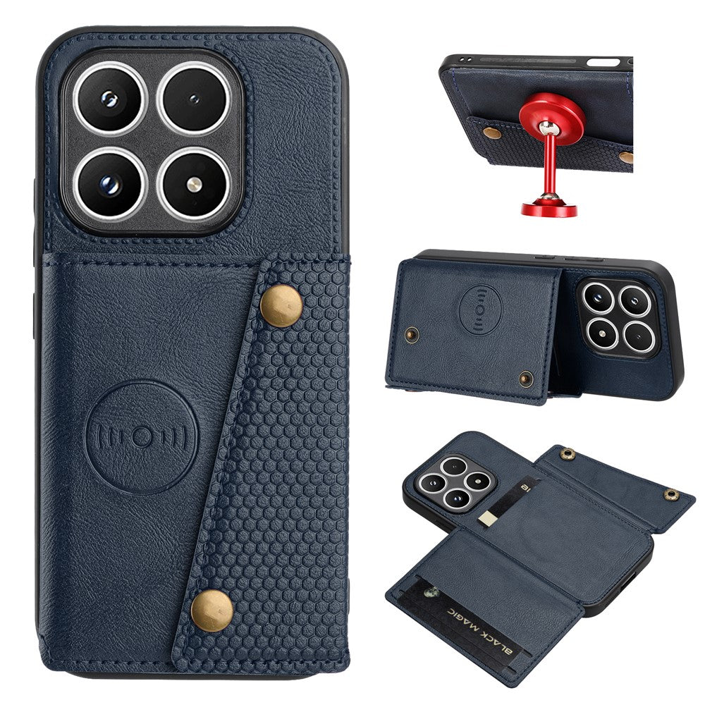For Xiaomi 17 Case with Card Slots Kickstand Leather + TPU Phone Cover