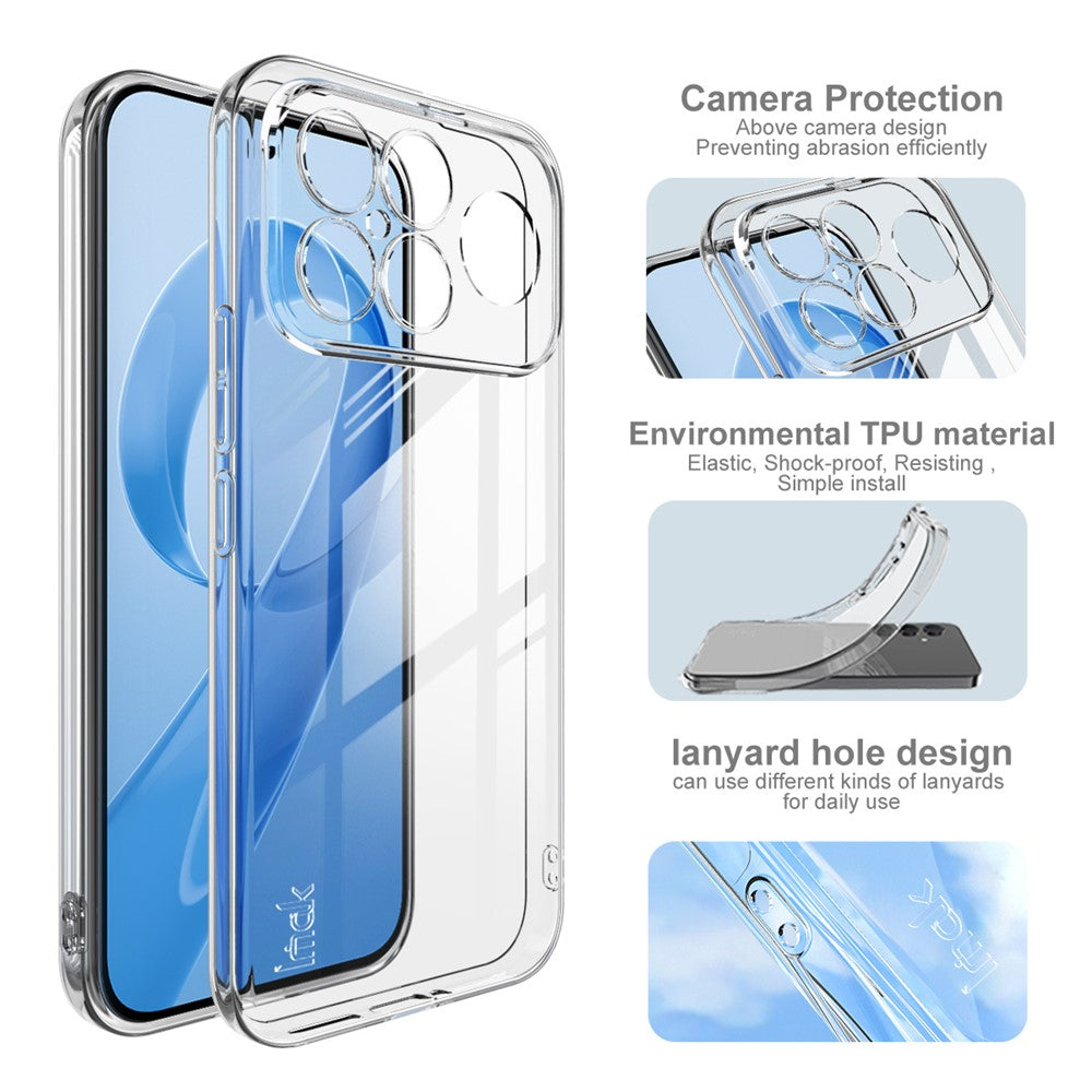 IMAK UX-5-serien til Xiaomi Redmi K90 Pro Max 5G / Poco F8 Ultra gennemsigtigt TPU-telefoncover med beskyttelse