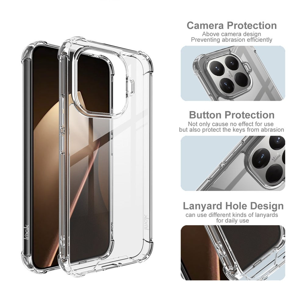 IMAK For Xiaomi 15T Pro Case PC + TPU Shockproof Clear Phone Cover