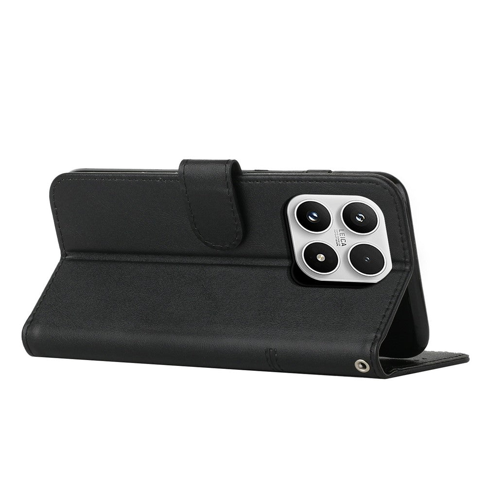 For Xiaomi 17 Leather Phone Case Foldable Stand Wallet Flip Cover with Strap