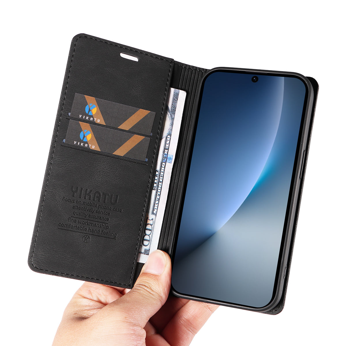 YIKATU For Honor Magic8 5G Leather Cover  YK-004 Skin-Touch Wallet Phone Cases
