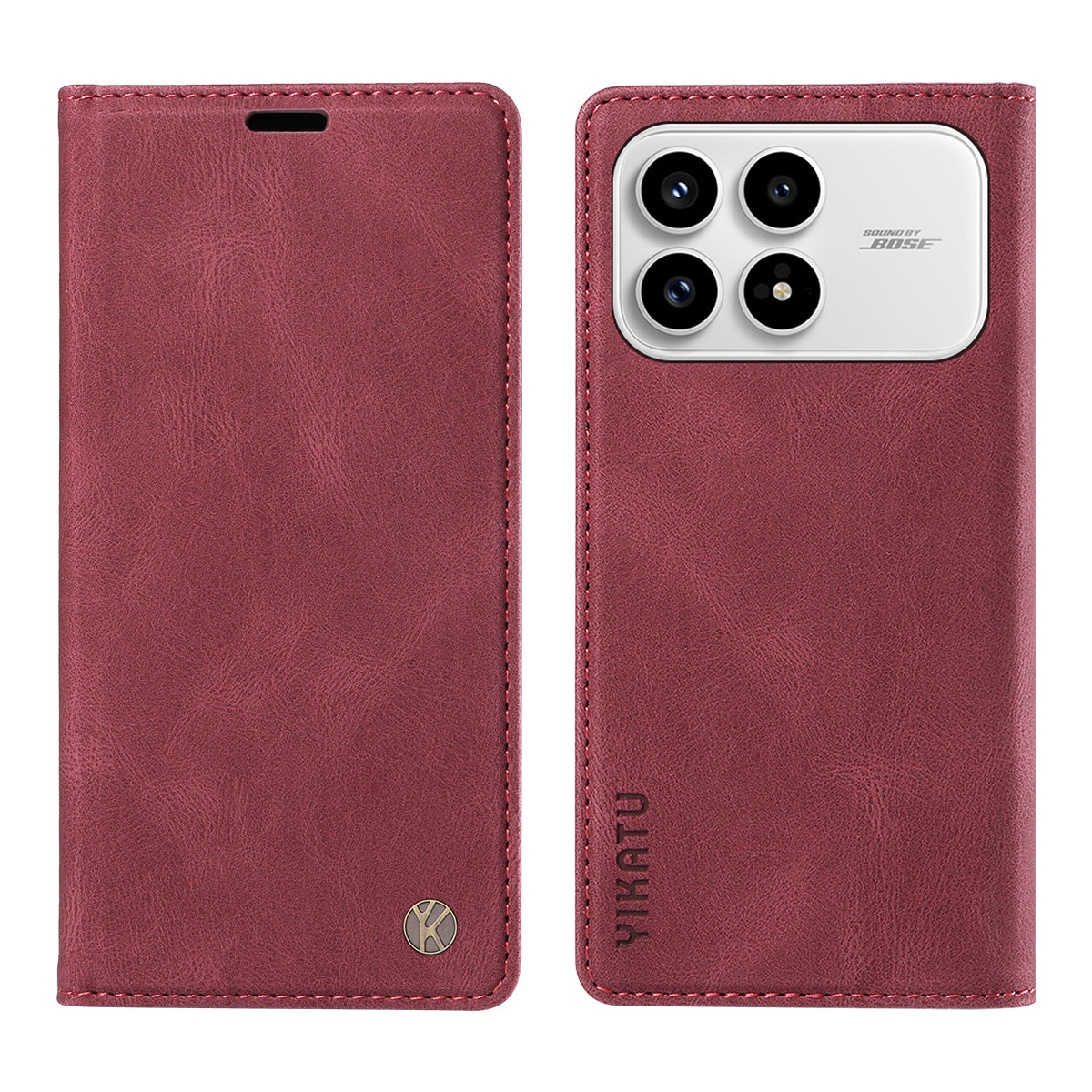 YIKATU För Xiaomi Redmi K90 5G / Poco F8 Pro 5G Läderfodral YK-004 Skin-Touch Plånboksfodral