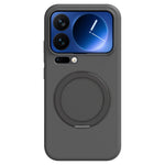 Xiaomi 17 Pro Magnetiskt Skal Roterande Stativ Flytande Silikon PC mobilskal Skin Touch