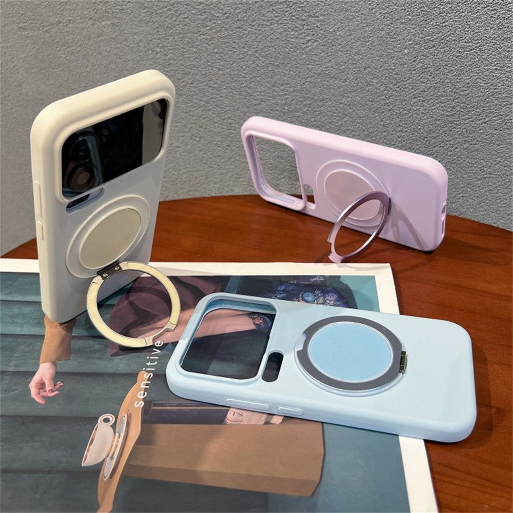 For Xiaomi 17 Pro Magnetic Case Rotating Kickstand Liquid Silicone PC Phone Cover Skin Touch