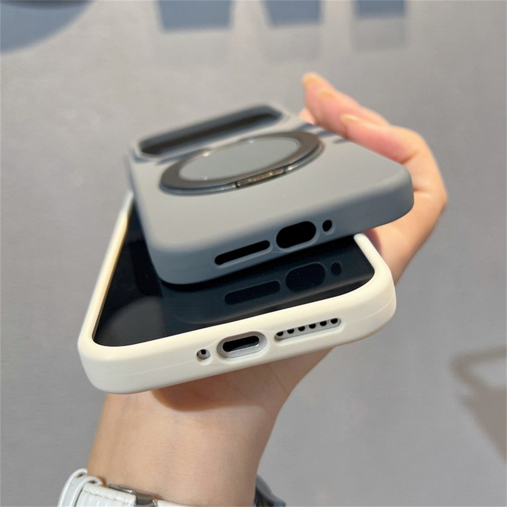 Xiaomi 17 Pro Magnetiskt Skal Roterande Stativ Flytande Silikon PC mobilskal Skin Touch