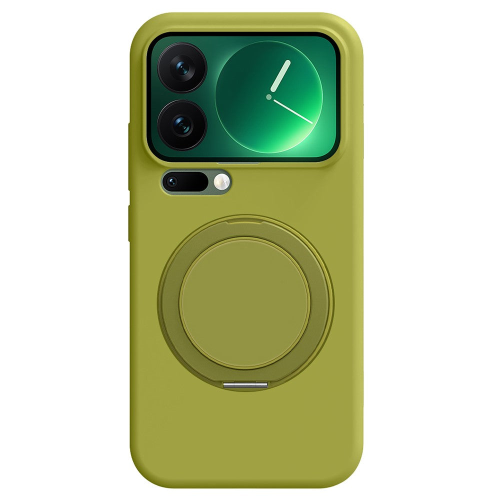 Xiaomi 17 Pro Magnetiskt Skal Roterande Stativ Flytande Silikon PC mobilskal Skin Touch