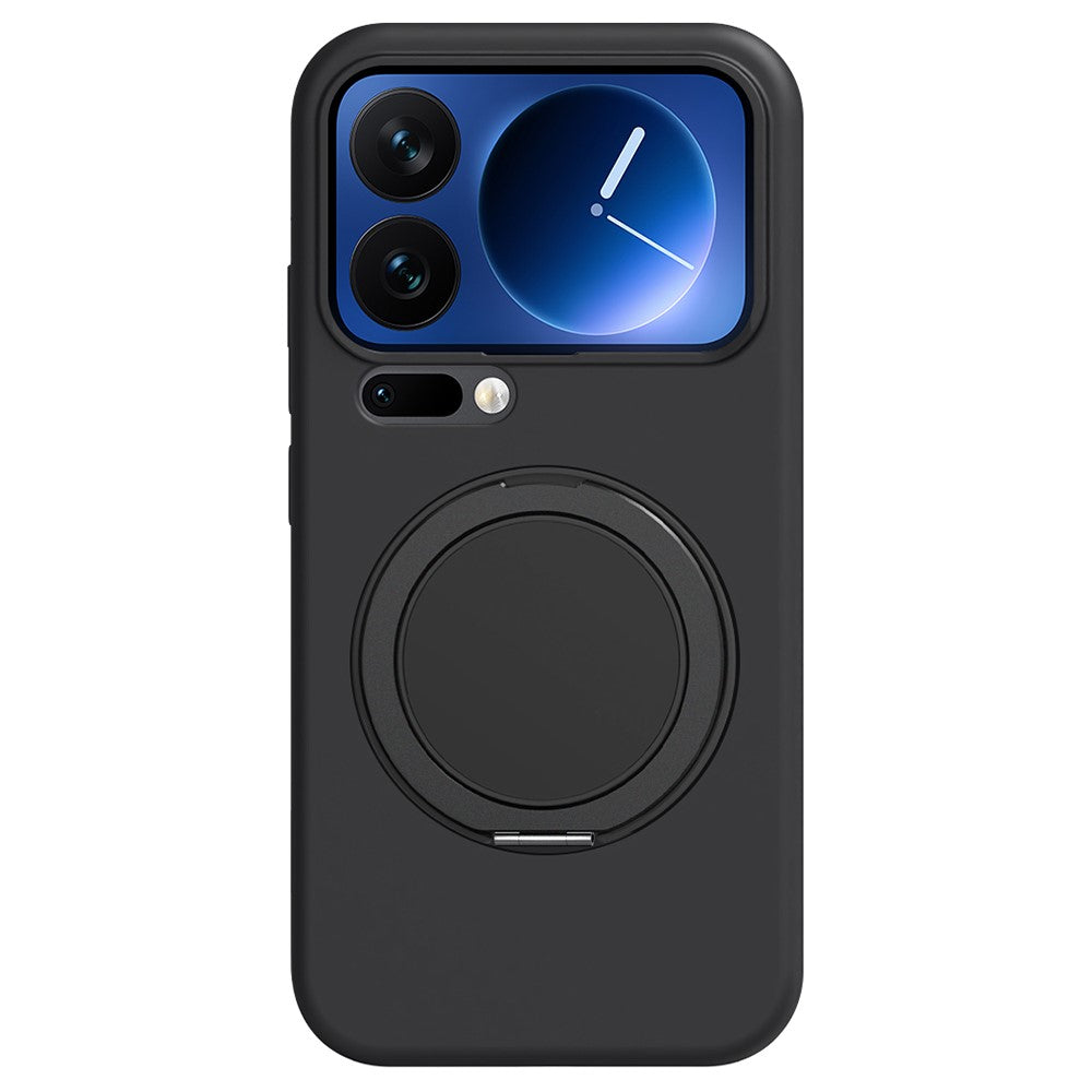 For Xiaomi 17 Pro Magnetic Case Rotating Kickstand Liquid Silicone PC Phone Cover Skin Touch