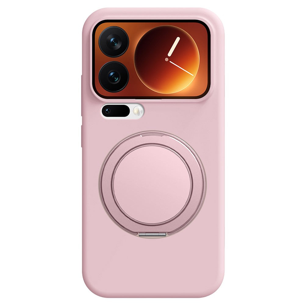 For Xiaomi 17 Pro Magnetic Case Rotating Kickstand Liquid Silicone PC Phone Cover Skin Touch