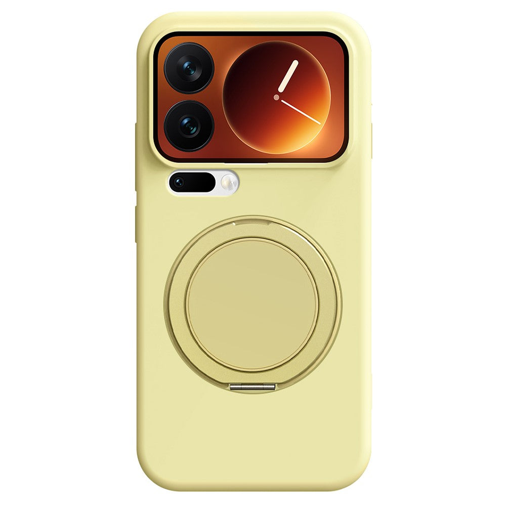 For Xiaomi 17 Pro Magnetic Case Rotating Kickstand Liquid Silicone PC Phone Cover Skin Touch