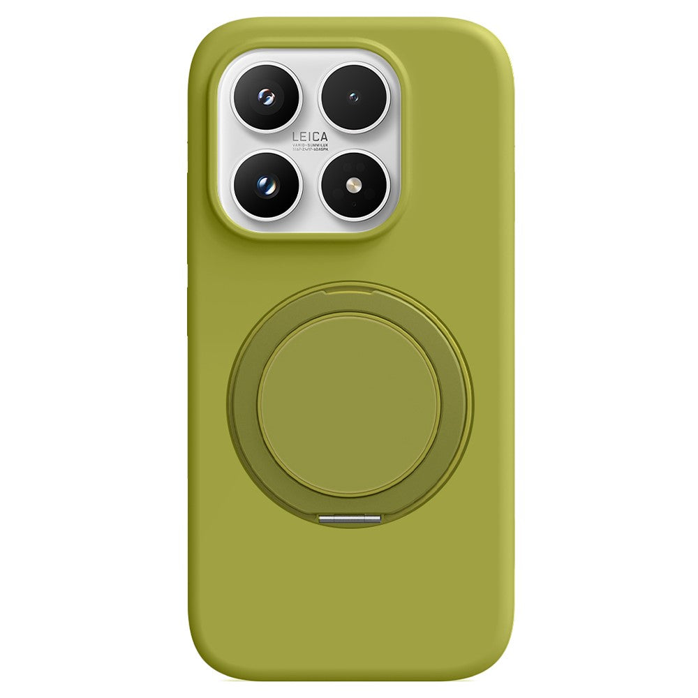 For Xiaomi 17 Magnetic Case Rotating Kickstand Liquid Silicone PC Phone Cover Skin Touch