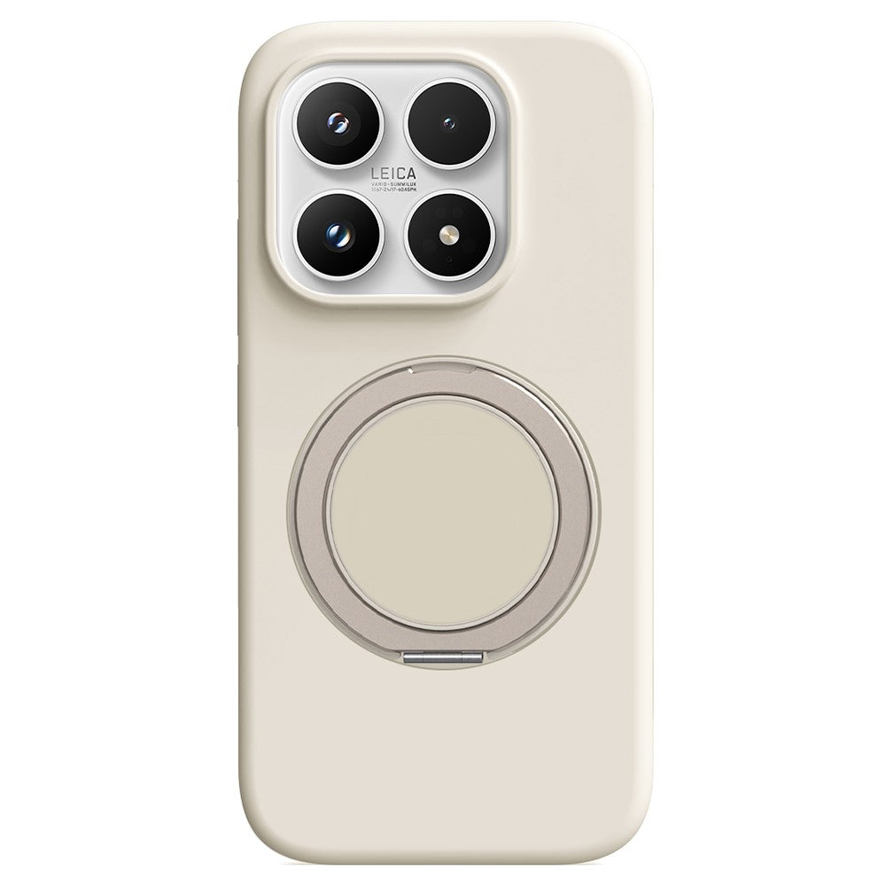 For Xiaomi 17 Magnetic Case Rotating Kickstand Liquid Silicone PC Phone Cover Skin Touch