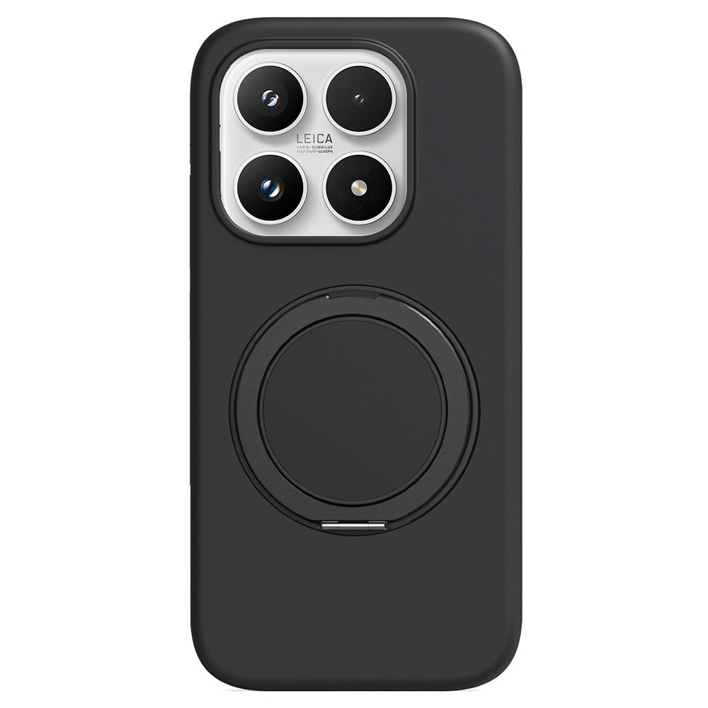 For Xiaomi 17 Magnetic Case Rotating Kickstand Liquid Silicone PC Phone Cover Skin Touch