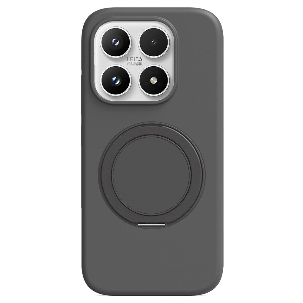 For Xiaomi 17 Magnetic Case Rotating Kickstand Liquid Silicone PC Phone Cover Skin Touch