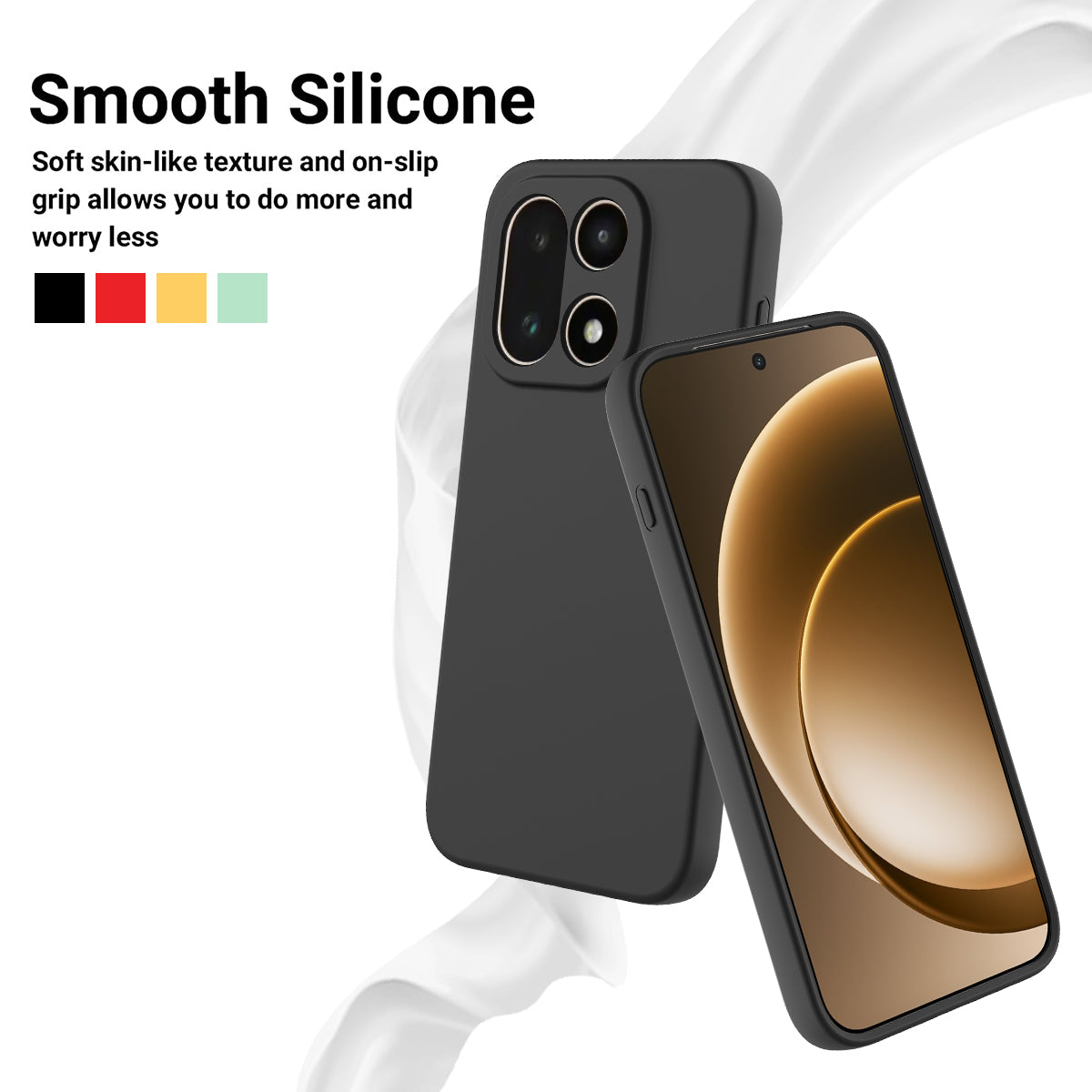 For OnePlus 15 5G Liquid Silicone Case Phone Back Cover with Hand Strap