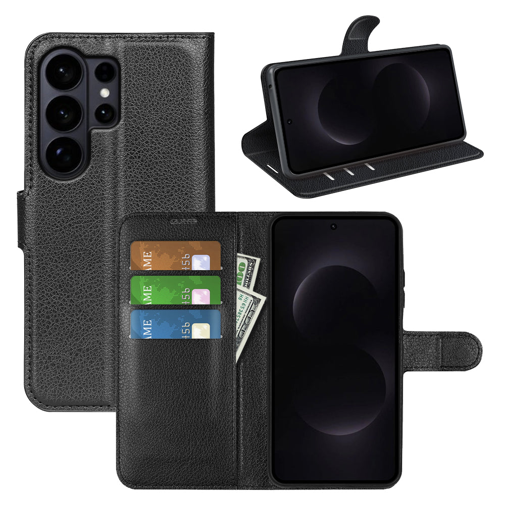 For Samsung Galaxy S26 Ultra Case Litchi Texture Shockproof Leather Wallet Phone Cover