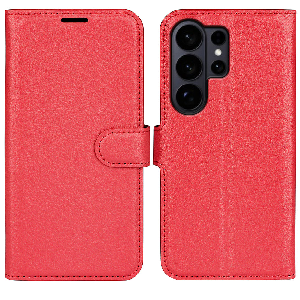 For Samsung Galaxy S26 Ultra Case Litchi Texture Shockproof Leather Wallet Phone Cover