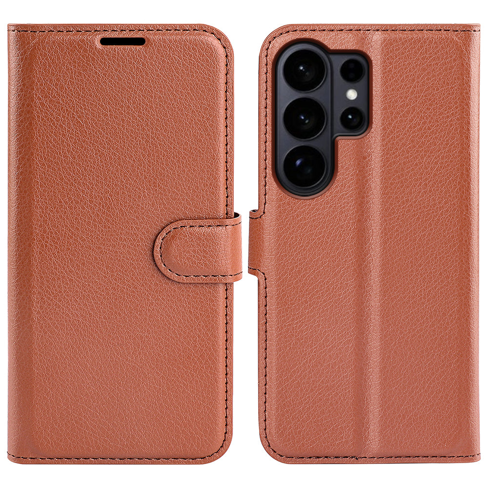 For Samsung Galaxy S26 Ultra Case Litchi Texture Shockproof Leather Wallet Phone Cover