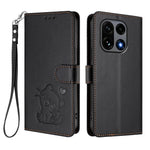 For OnePlus 15 5G Wallet Case with Wrist Strap Love Cat Pattern Imprint Leather Phone Cover