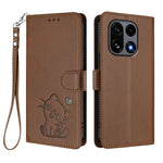 For OnePlus 15 5G Wallet Case with Wrist Strap Love Cat Pattern Imprint Leather Phone Cover