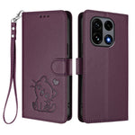 For OnePlus 15 5G Wallet Case with Wrist Strap Love Cat Pattern Imprint Leather Phone Cover