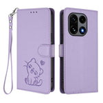 For OnePlus 15 5G Wallet Case with Wrist Strap Love Cat Pattern Imprint Leather Phone Cover