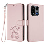 For OnePlus 15 5G Wallet Case with Wrist Strap Love Cat Pattern Imprint Leather Phone Cover