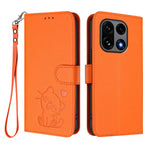 For OnePlus 15 5G Wallet Case with Wrist Strap Love Cat Pattern Imprint Leather Phone Cover
