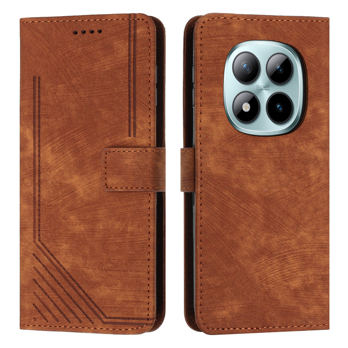 For Xiaomi Redmi Note 15 Pro 5G (Global) Stand Case Imprinted Lines Leather Phone Cover