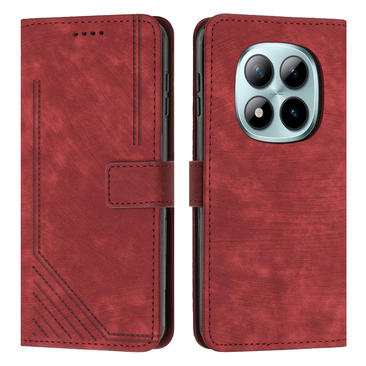 For Xiaomi Redmi Note 15 Pro 5G (Global) Stand Case Imprinted Lines Leather Phone Cover