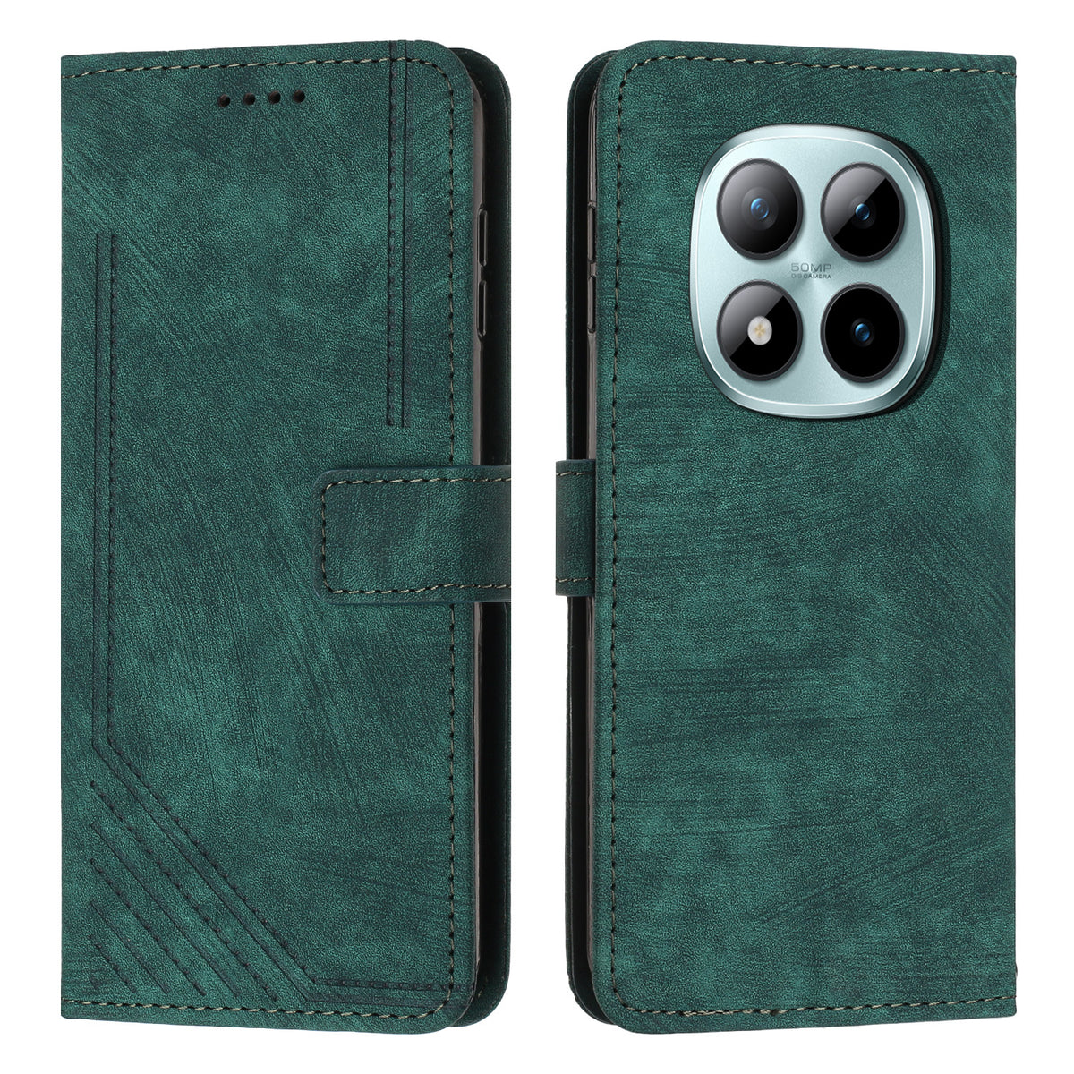 For Xiaomi Redmi Note 15 Pro 5G (Global) Stand Case Imprinted Lines Leather Phone Cover