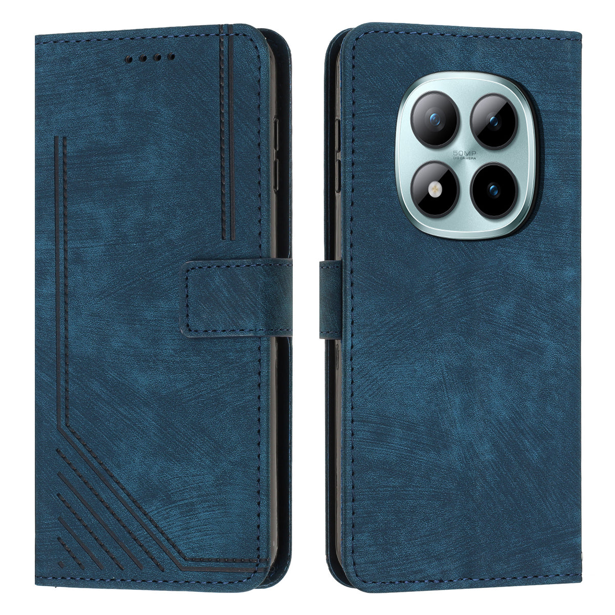 For Xiaomi Redmi Note 15 Pro 5G (Global) Stand Case Imprinted Lines Leather Phone Cover