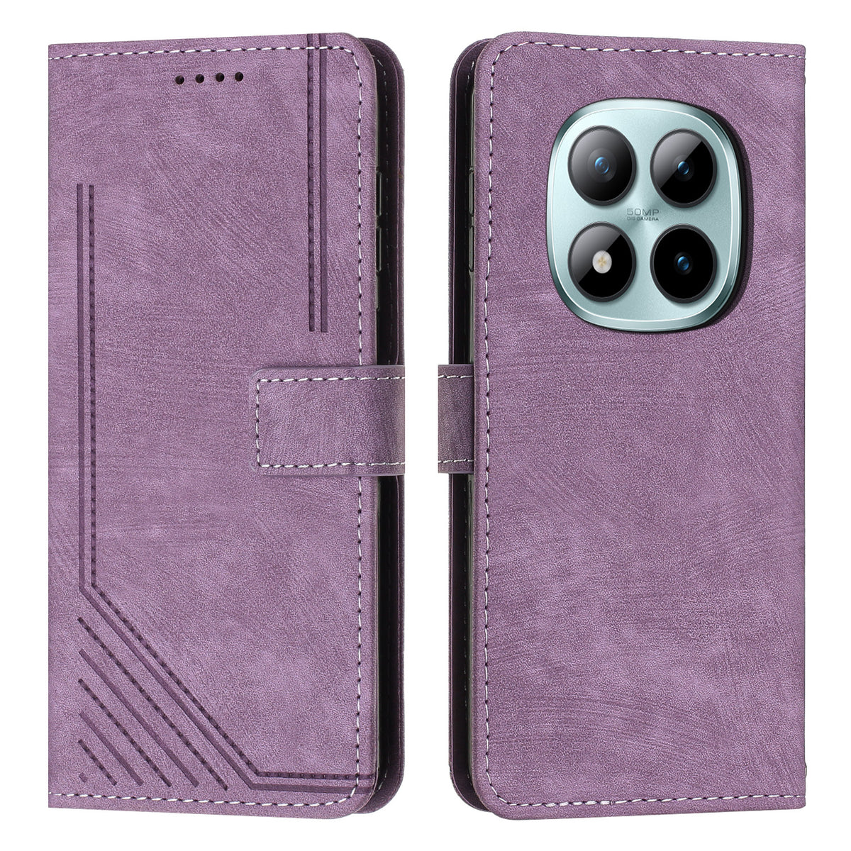 For Xiaomi Redmi Note 15 Pro 5G (Global) Stand Case Imprinted Lines Leather Phone Cover
