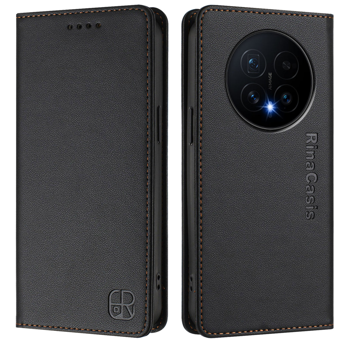 For Honor Magic8 5G Leather Case RINACASIS RC01 Phone Cover with RFID Blocking Wallet Stand