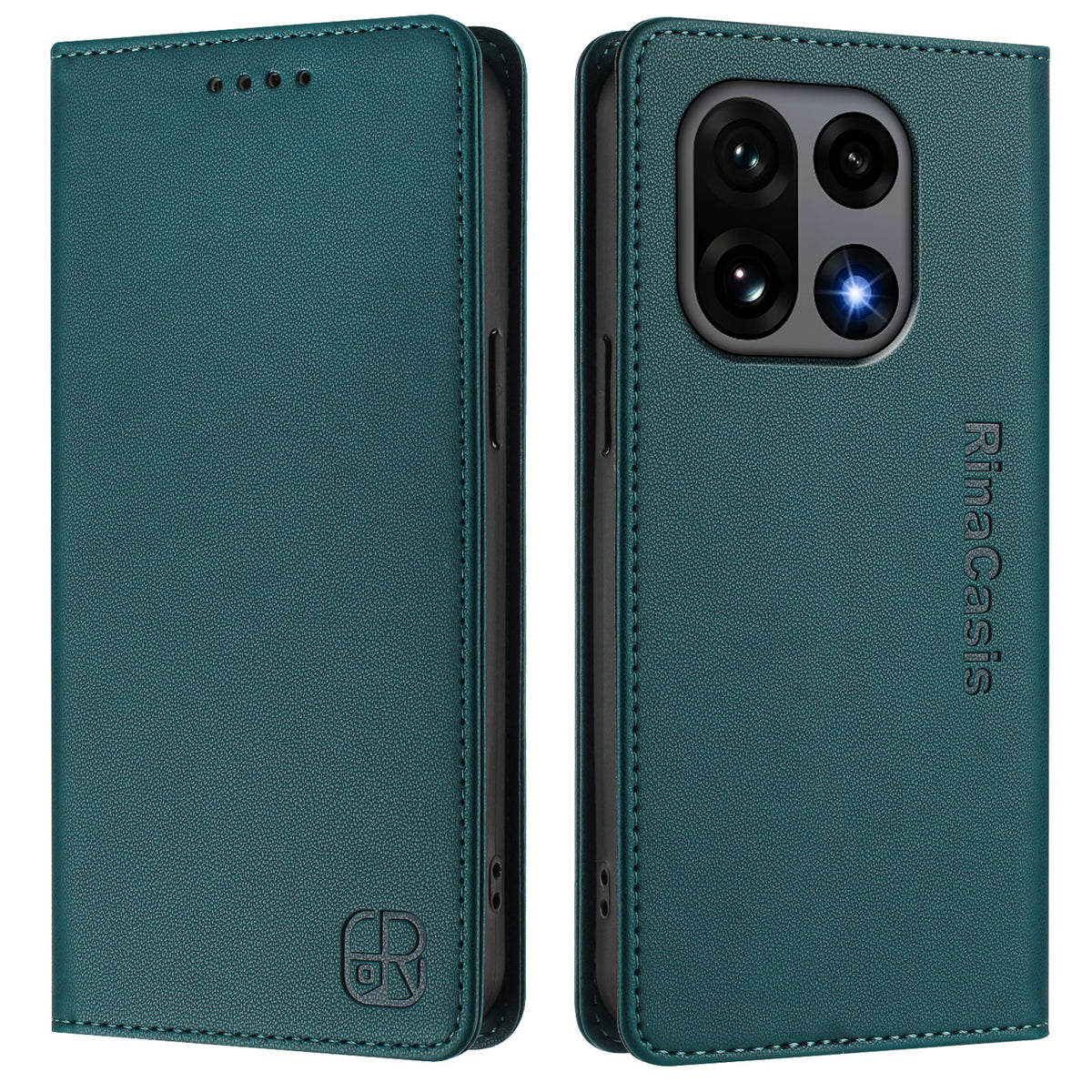 OnePlus 15 5G Läderfodral RINACASIS RC01 mobilskal med RFID-blockerande plånboksställ