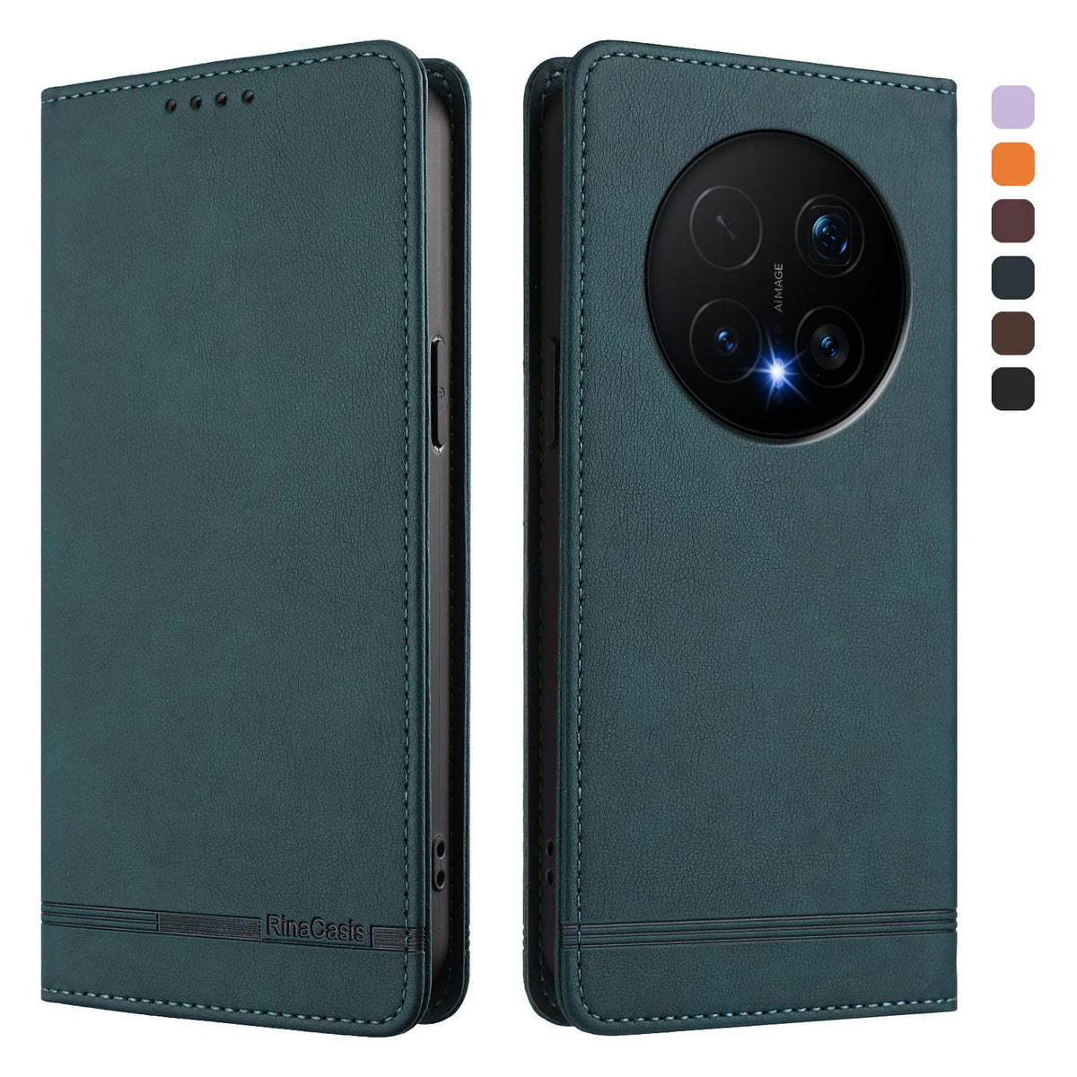 For Honor Magic8 Pro 5G Case RINACASIS RC23 RFID Blocking Wallet Stand PU Leather Phone Cover