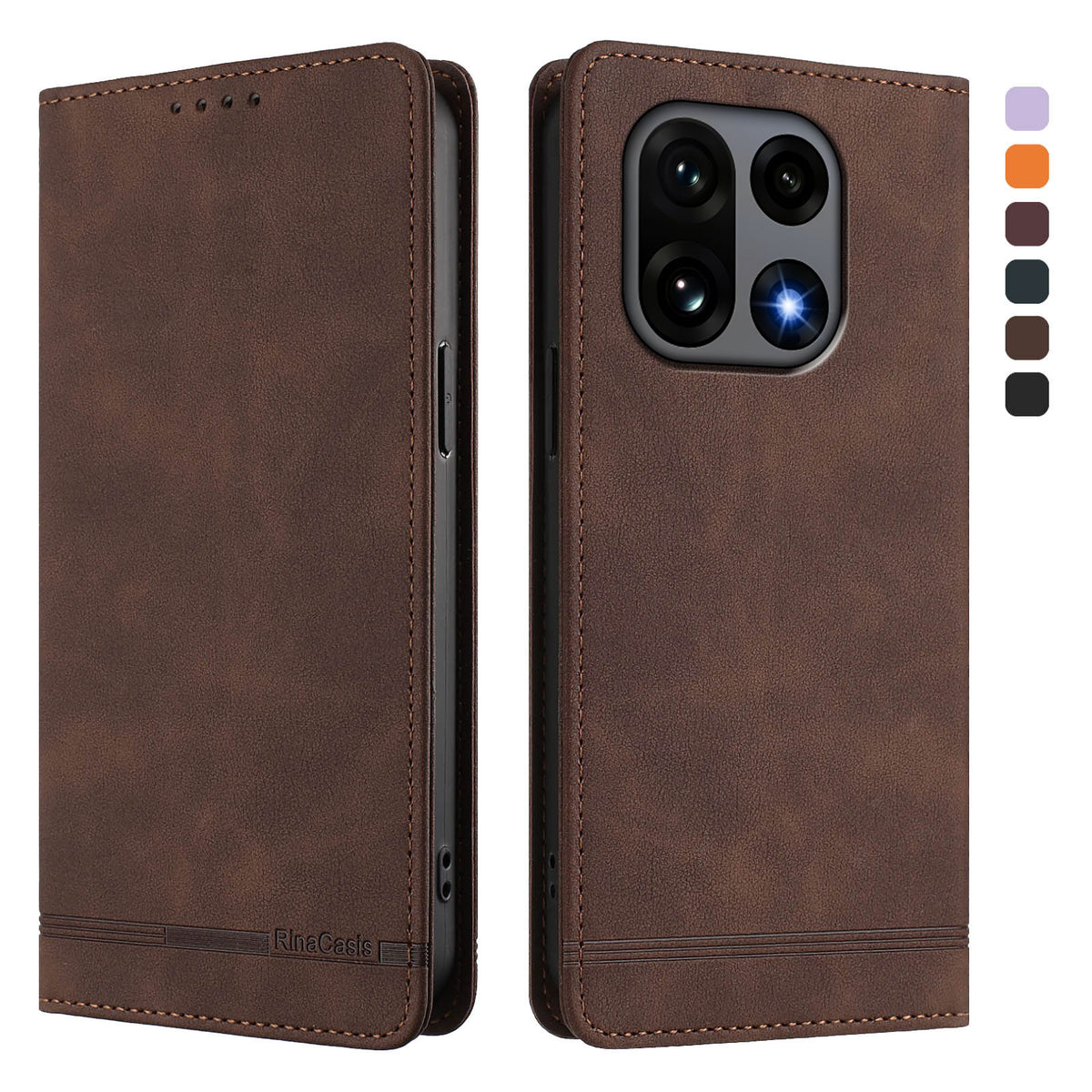 OnePlus 15 5G-skal RINACASIS RC23 RFID-blockerande plånboksfodral i PU-läder