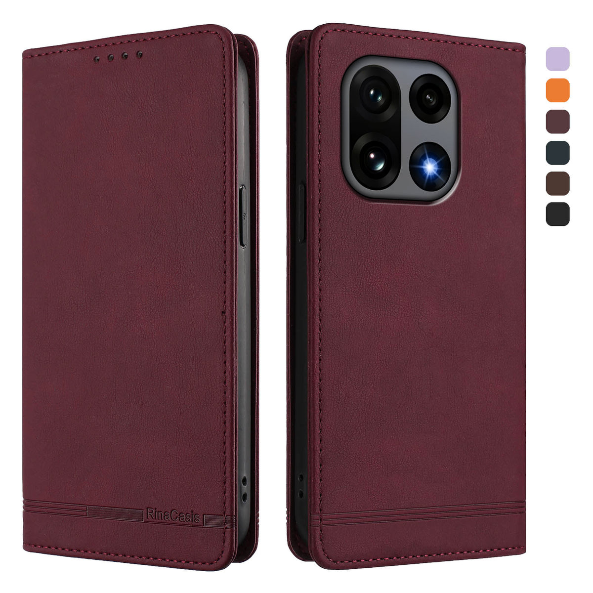 OnePlus 15 5G-skal RINACASIS RC23 RFID-blockerande plånboksfodral i PU-läder