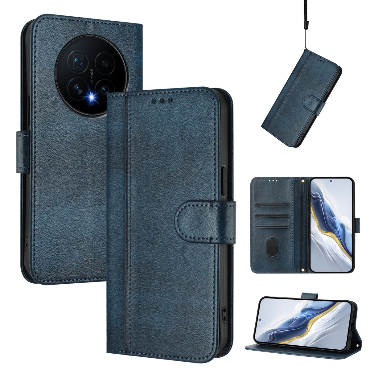 For Honor Magic8 5G Cases Wallet Stand Retro Texture Leather Phone Cover with Lanyard